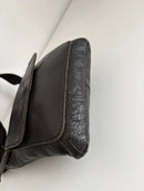 Black Leather Crossbody Bag with Adjustable Strap