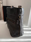 FatFace Black Leather Women's Shoulder Bag Casual Style Very Good Condition