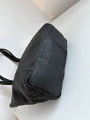 M&S Collection Black Leather Tote Bag with Zip Closure and Front Pocket