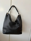 Autograph Black Leather Shoulder Bag with Zipper Detail, Very Good Condition