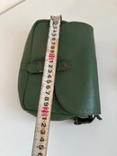 Green Leather Crossbody Bag with Adjustable Strap