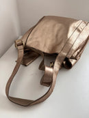 White stuff gold leather handbag