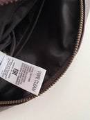 Brown Leather Toiletry Bag with Zip Closure