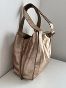 White stuff gold leather handbag