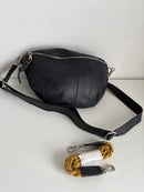 White stuff navy leather bum, crossbody, shoulder bag