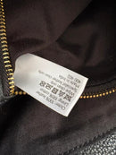 John Lewis black leather tote bag with gold hardware