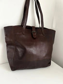 Fatface large chocolate/dark brown leather tote bag