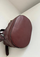 Brown Leather Bucket Crossbody Bag with Adjustable Strap