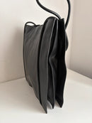 Marks & Spencer Black Leather Tote Bag with Multiple Compartments – Very Good