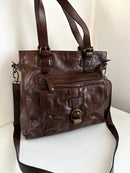 Marks and Spencer chestnut brown leather handbag