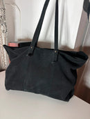 Suede Black Women's Tote Bag Casual Style Very Good Condition
