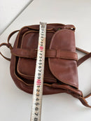 FatFace Brown Leather Women's Satchel with Adjustable Strap, Casual Vintage Style