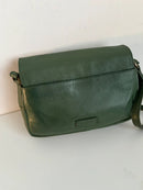 Green Leather Crossbody Bag with Adjustable Strap