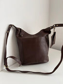 White stuff dark brown leather crossbody/shoulder bag