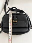 FatFace Black Leather Satchel Bag with Buckle Detail and Adjustable Strap - Very