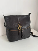 FatFace Black Leather Women's Backpack, Very Good Condition