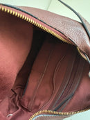 Brown Leather Bucket Crossbody Bag with Adjustable Strap