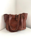 Fatface brown leather tote bag