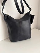White stuff dark navy leather satchel bag