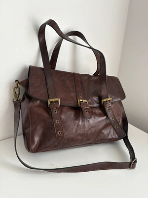 Marks & Spencer Brown Leather Women's Shoulder Bag - Very Good Condition