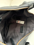 Fatface black leather shoulder bag with extra strap