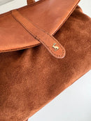 Joules Brown Leather and Suede Satchel Bag with Adjustable Strap