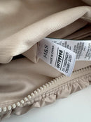 Beige Quilted Shoulder Bag with Ring Zipper Pull