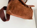 Joules Brown Leather and Suede Satchel Bag with Adjustable Strap