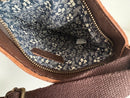 Brown Leather Crossbody Bag with Front Pocket and Adjustable Strap