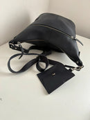 White stuff dark navy leather satchel bag