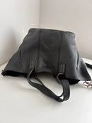 No Label Black Leather Shoulder Bag Casual Style, Very Good Condition