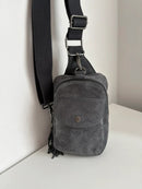 Fatface grey leather crossbody bag