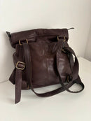 FatFace Brown Leather Women's Backpack Vintage Casual Style