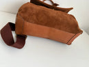 Joules Brown Leather and Suede Satchel Bag with Adjustable Strap