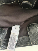 S'Noir Black Leather Shoulder Bag with Adjustable Strap