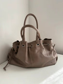 Boden beige drawstring leather shoulder bag/handbag