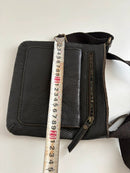 Black Leather Crossbody Bag with Adjustable Strap