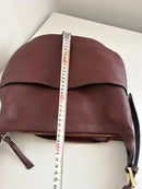 Brown Leather Bucket Crossbody Bag with Adjustable Strap