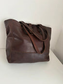 Fatface large chocolate/dark brown leather tote bag