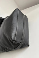 S'Noir Black Leather Shoulder Bag with Adjustable Strap [COPY]