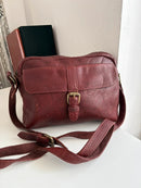 FatFace Brown Leather Crossbody Shoulder Bag Vintage Women's Satchel