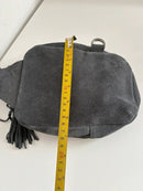 Fatface grey leather crossbody bag