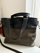 Autograph Khaki and Black Leather Shoulder Bag, Casual Contemporary Style, Good Condition