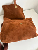 Joules Brown Leather and Suede Satchel Bag with Adjustable Strap