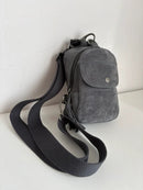 Fatface grey leather crossbody bag