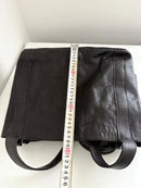 Classic Black Genuine Leather Shoulder Bag with Adjustable Strap