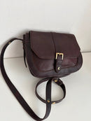 Joules Burgundy and Brown Leather Women's Satchel Bag Casual Vintage Style