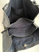Classic Black Genuine Leather Shoulder Bag with Adjustable Strap