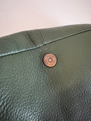 Green Leather Crossbody Bag with Adjustable Strap