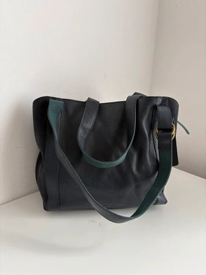 White stuff navy leather handbag/shoulder bag